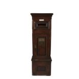 A VICTORIAN TALL STAINED WOOD CLUB POST BOX, from the Albany Club in London, decorated with