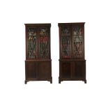 ***ADDITIONAL LOT***A PAIR OF GEORGE III MAHOGANY BOOKCASES, each with moulded cornice, twin