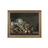 SPANISH SCHOOL (18TH CENTURY)A Still Life of Vegetables including Cabbage, Artichoke, Lemons,