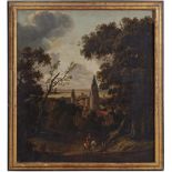 ***ADDITIONAL LOT***CONTINENTAL SCHOOL (17TH CENTURY)Travellers resting on a pathway with