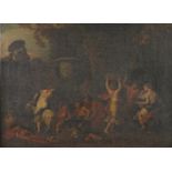 ATTRIBUTED TO FILIPPO LAURI (LATE 17TH CENTURY)A Bacchanal, Revellers with Satyrs and Goat in a