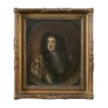 ENGLISH SCHOOL, 17TH CENTURY King Charles II, half-length, within a feigned ovalOil on oak panel, 22