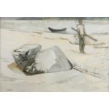 Barbara Warren RHA (b.1925-2017)Beach from Memory, ConnemaraOil on canvas, 37 x 55.5cm (14½ x