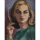 Harry Kernoff RHA (1900-1974)Portraits of a Woman and a ManA pair, oil on board, 17 x 14cm (6¾ x