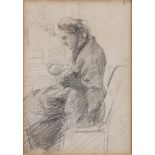 Sarah Purser HRHA (1848-1943)The Artist's Mother Sewing (1882/6)Pencil, 16 x 12cm (6¼ x 4¾'')