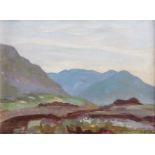 Letitia Marion Hamilton RHA (1878-1964)Mountain LandscapeOil on board, 12 x 16.5cm (4¾ x 6½'')Signed