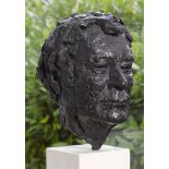 Philip Flanagan (b.1960)Portrait Bust of Seamus Heaney Bronze on limestone base, 31.5 x 57cm overall