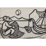 Gerard Dillon (1916-1971)Spanish FishermanPen and ink, 8 x 12cm (3¼ x 4¾'')SignedThis was a