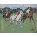 Letitia Marion Hamilton RHA (1878-1964)Polo in the Phoenix ParkOil on board, 19 x 24cm (7½ x 9½'')