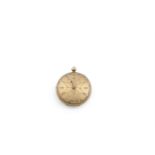 AN ENGLISH FULL-FACE POCKET WATCH, 19th century, in an 18k gold case, London, with key wind. 4cm