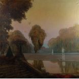 Alexandre Nikolaevitch BENOIS (1870-1960) [attribué à] Versailles, le parc Huile sur toile. Non