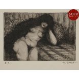 Charles Cottet (1863-1925) Femme au lit ; Femme dans la serre ; Femme aux manches écossaises ; Femme