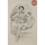 Henri MATISSE Danseuse assise, une jambe repliée sous elle. Pl. de l'album Dix Danseuses. 1927.
