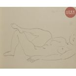 Henri MATISSE Nu couché au visage incomplet - étude de jambes. 1925. Lithographie. 286 x 525.