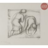 Aristide MAILLOL Les Glaneuses. Autographie. 263 x 295. Guérin 285. Très belle et fraîche épreuve