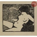 Aristide MAILLOL La Vague. 1895-1898. Bois gravé. 171 x 197. Guérin 8. Très belle épreuve d'essai