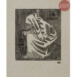 Aristide MAILLOL La Vieille à la jarre. 1892. Gravure sur bois. 176 x 155. Guérin 1. Belle épreuve