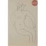 Henri MATISSE Nu assis, chevelure claire. 1922. Lithographie. 391 x 237. Duthuit-Garnaud 422.