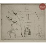 Marie LAURENCIN Le Prince charmant. 1913. Eau-forte. 195 x 245. Marchesseau 29. Belle épreuve sur