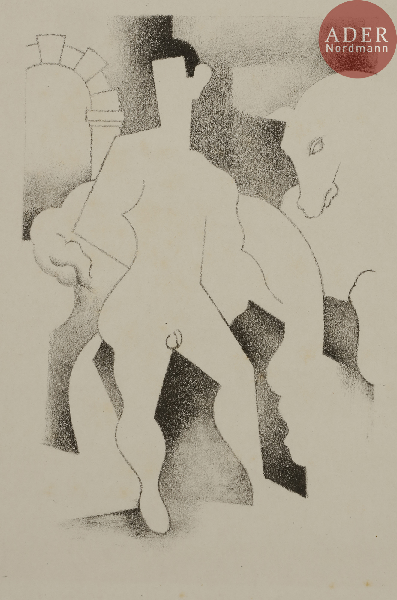 Roger de La FRESNAYE Le Palefrenier. 1921. Lithographie. 262 x 175. I.F.F. 5. Très belle et