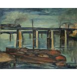 Maurice de VLAMINCK (1876-1958) Le Pont d'Asnières, vers 1908-10 Huile sur toile. Signée en bas à