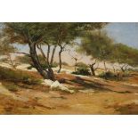 Paul Camille GUIGOU (1834-1871) Paysage méditerranéen, 1871 Huile toile contrecollée sur panneau d'
