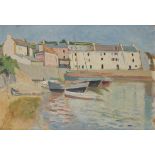 Jean PUY (1876-1960) Belle-île-en-Mer, quelques Maisons à Sauzon Huile sur carton. Signée en bas à