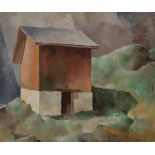 Rodolphe T. BOSSHARD (1889-1960) Maison rouge Huile sur toile. Signée en bas à droite. 50 x 61 cm