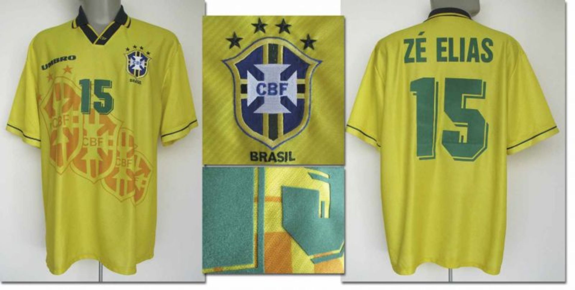 Olympics 1996 match worn football shirt Brazil - Original match worn shirt Brazil with number 15.