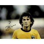 Zico World Cup 1970 Brasil. Autograph - Colour photo with original signature of Zico, World Cup