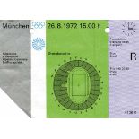 Olympic Games 1972. Ticket Opening ceremony - Munich. 26.8.1972, 15:00hrs. Size 15x10.5 cm. --