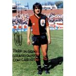 Autograph Argentinia Sergio Omar Almiron - Colour photo with dedication and original signature of