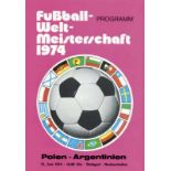 FIFA World Cup 1974. Programme Poland v Argentina - 15th June in Stuttgart. Official programme.