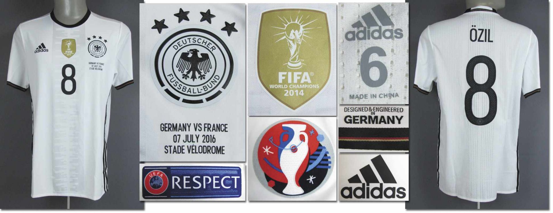 UEFA EURO 2016 match worn football shirt Germany - Original match worn shirt Germany with number