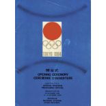 Programme: Olympic Games 1964. Opening Ceremony - 10th October 1964, size 15x21cm, 40 pages. (ENG/