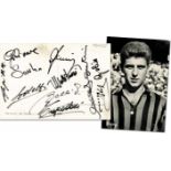 Football Autographs Italian 1967 - Postcard with 11 original signatures of Italian football stars