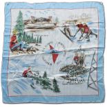 Olympic Games Squaw Valley 1960 Silk scarf - multicoulor souvenir "1960 Winter Games Squaw Valley,