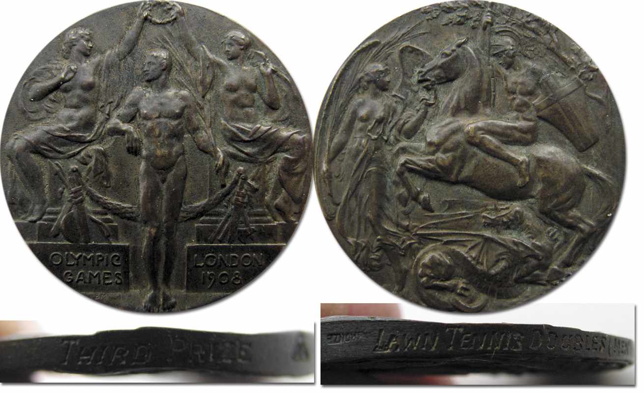 Olympic Games 1908. Bronze Winner Medal Tennis - Winner medal for a third place which belonged to