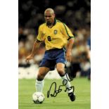 Autograph World Cup 1994 2002 Brazil Star Ronaldo - Colour press photo with original signature of