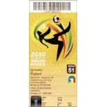 World Cup 2010. Ticket Germany vs England - FIFA World Cup Africa 2010. Round of sixteen match