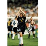 Football Autograph Paul Gascoigne - Colour press photo with original signature of former English