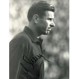 Autograph Football by Lew Jaschin USSR Russia - b/w press photo 21,5x16,5 cm signed by the Russian