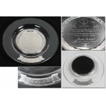 FIFA World Cup 2002 Plate of honour Refferre - Glass plate with mounted silver plated plaques