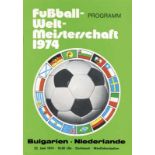 World Cup 1974. Programme Bulgaria v Netherlands - World Cup 1974. Programme Bulgaria v Netherlands,