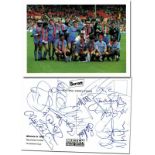Autograph Football Postcard1992 Manchester United - Colour postcard "Winner in 1992 Manchester