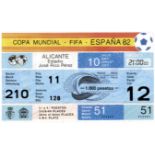 Ticket:World Cup 1982 3rd place France v Poland - 10th July in Alicante. Size 15x9 cm.