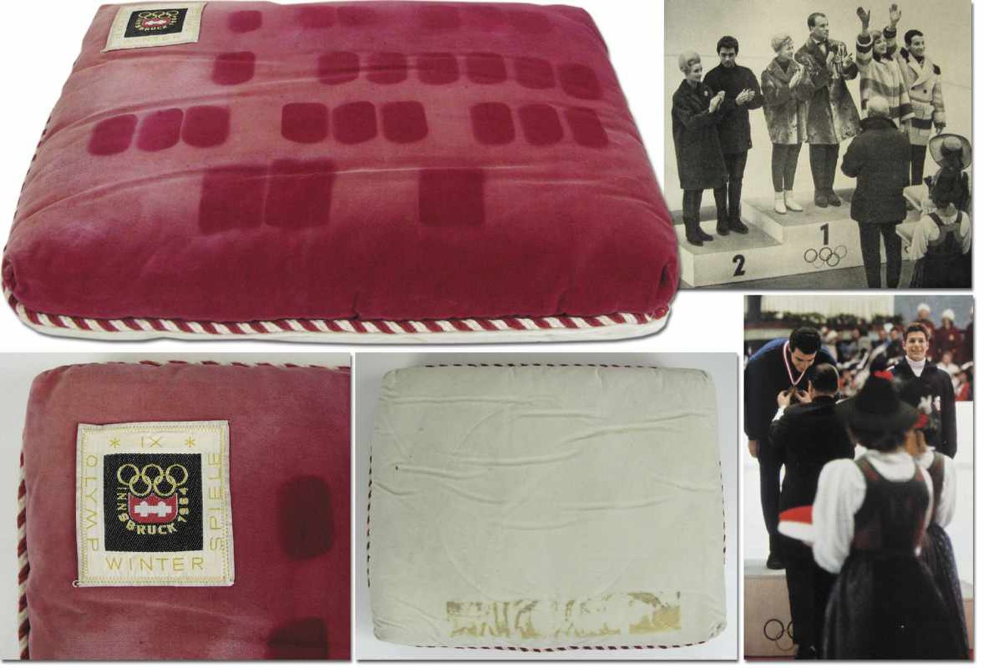 Olympic Games Innsbruck 1964. Medal Cushion - One of the cushions used at the ceremony when the