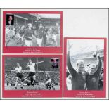 World Cup 1966 Postcards with autographs - Three postcards "Sporting History World Cup 1966" with