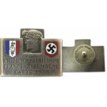 Athletics Germany France 1938 Participation badge - Silver plated MC enamelled participants