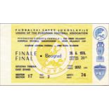 Ticket UEFA Euro 1976. Final Germany v CSSR - (3 -5 a.P. 2-2) June 20, 1976 .Size 16x9 cm, creased